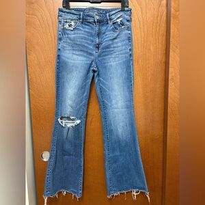 American Eagle Outfitters Blue Flare Wide Leg Jeans